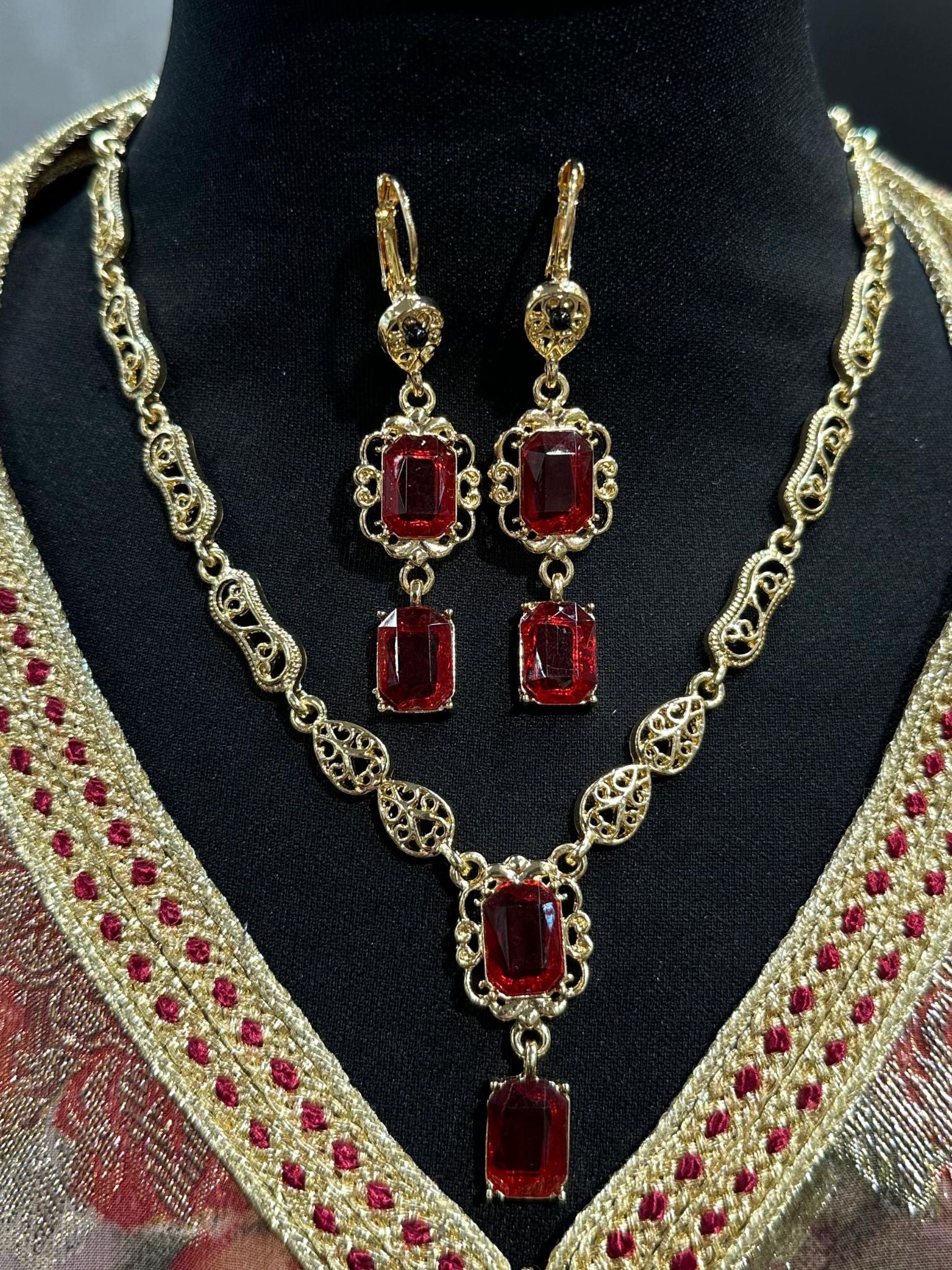 Necklace and earrings on sale