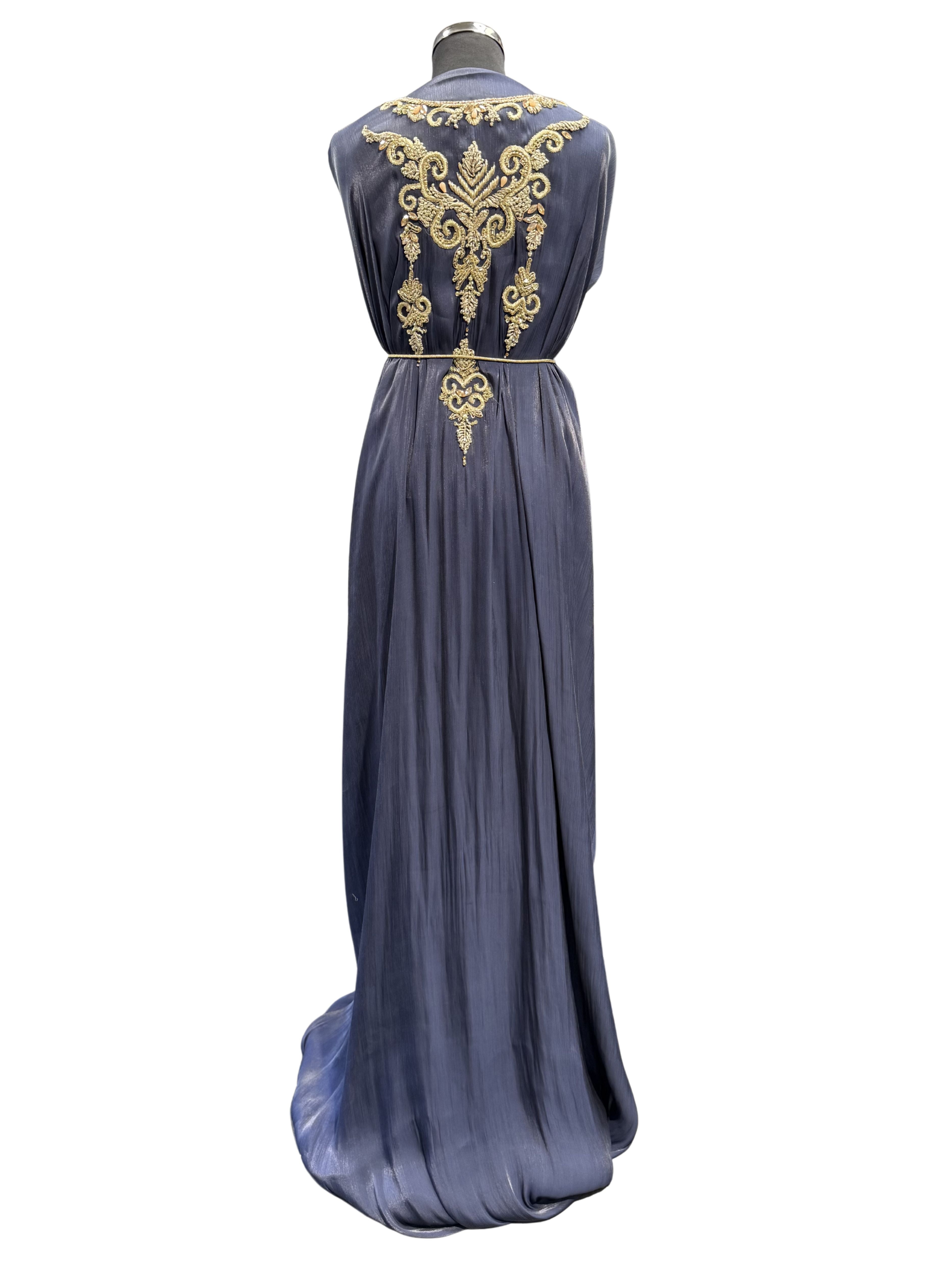 Caftan stof staalblauw