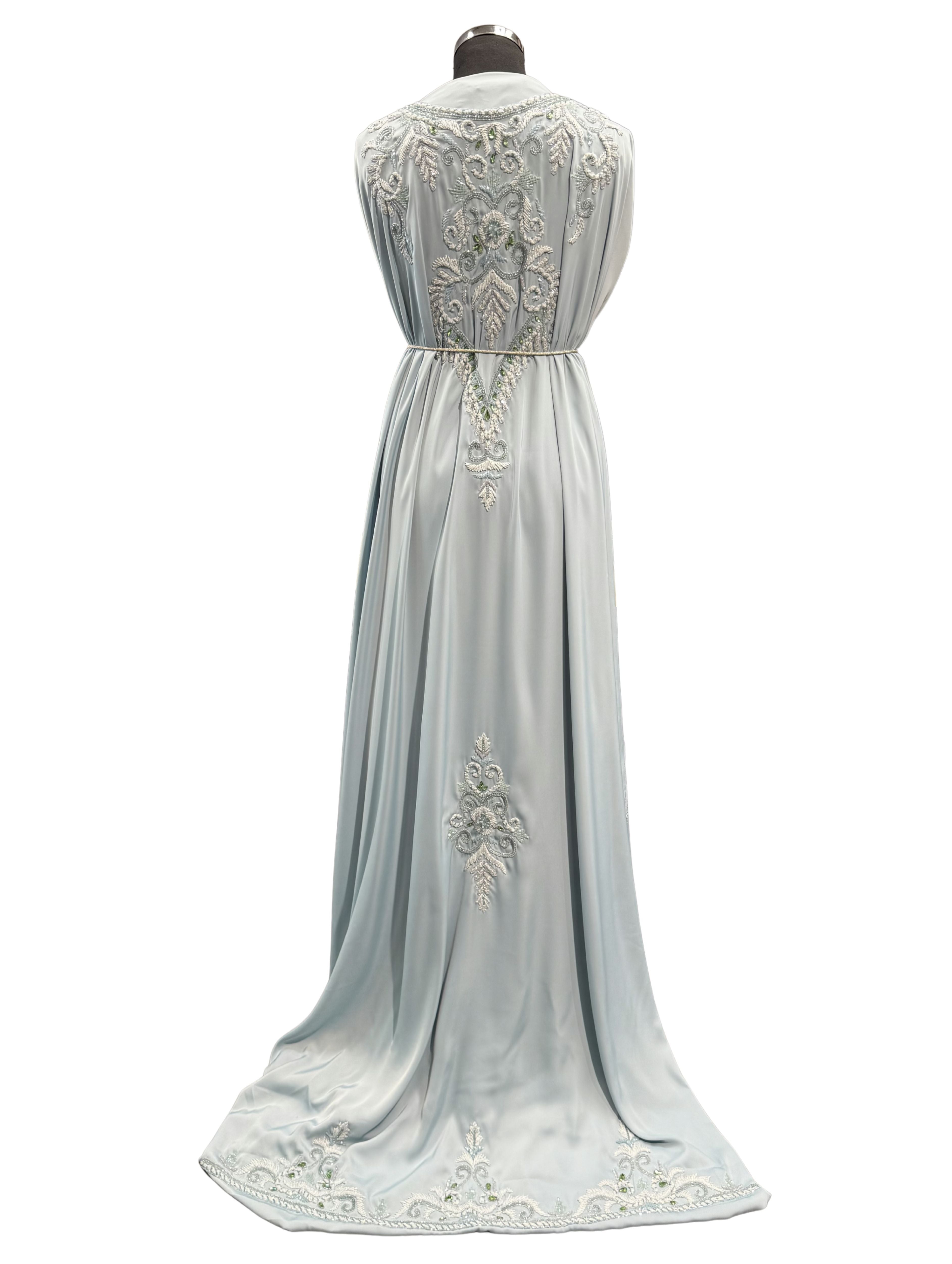 Caftan stof mistblauw