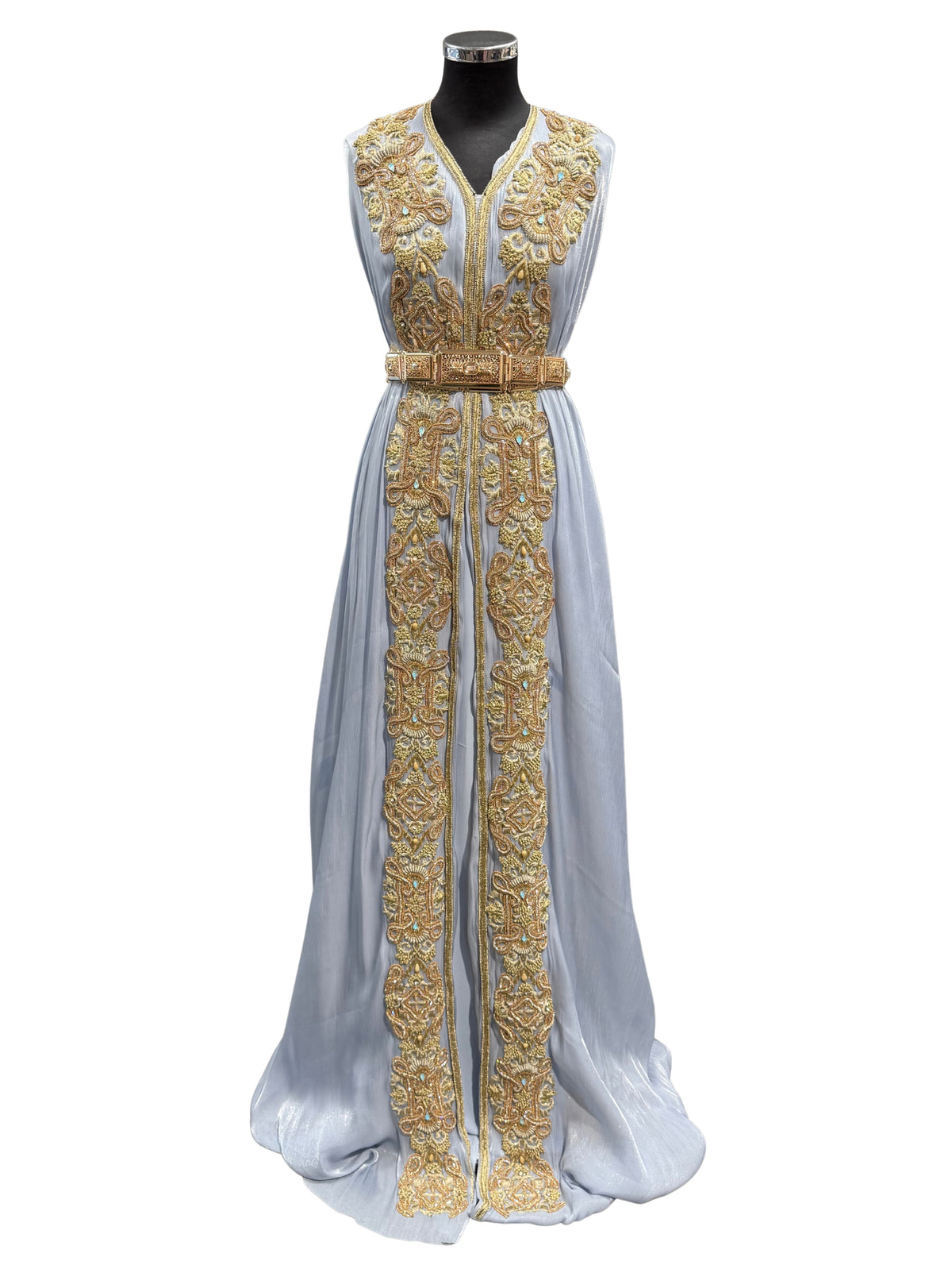 Caftan stof ijsblauw