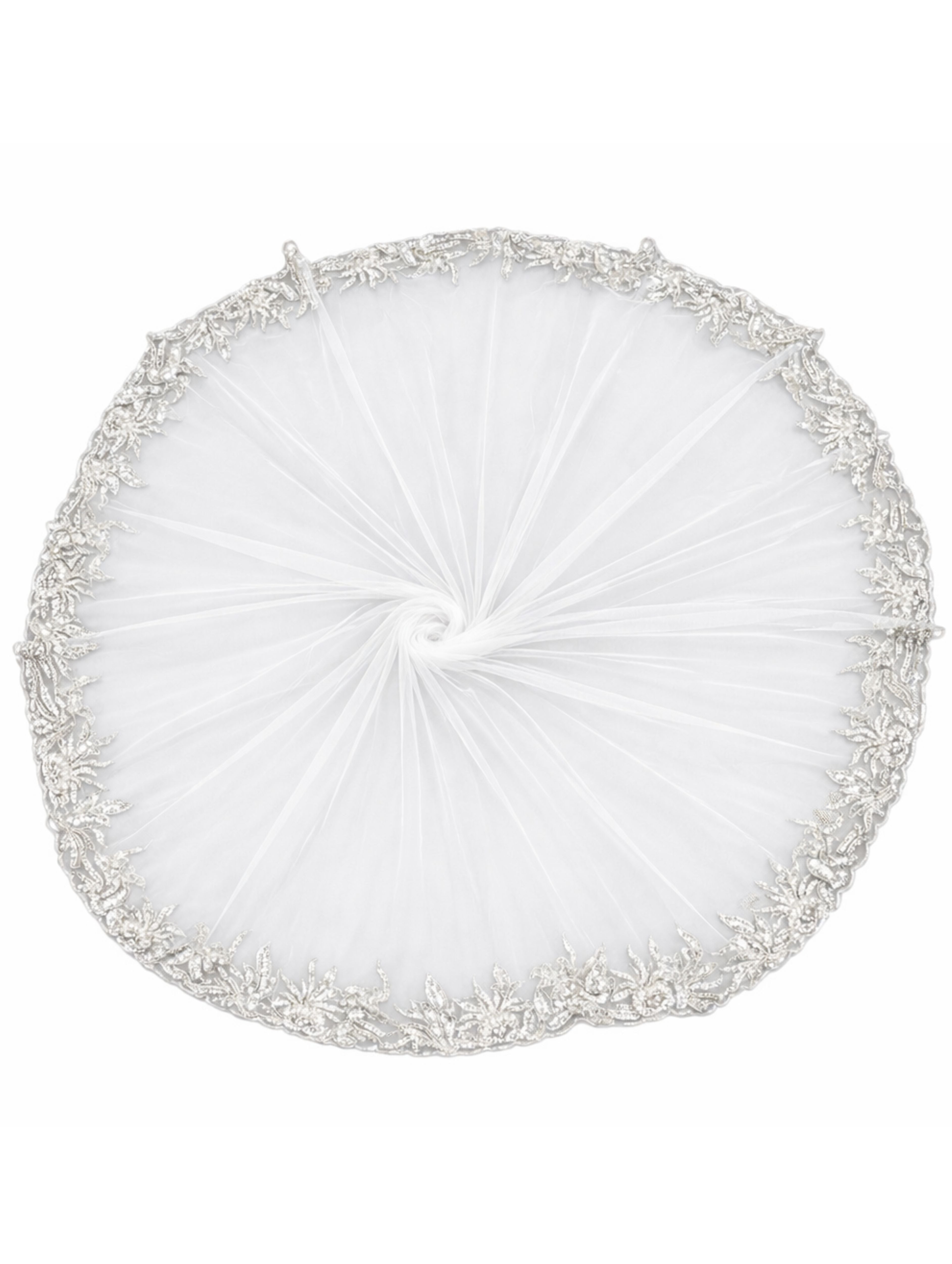 Bridal veil white with silver