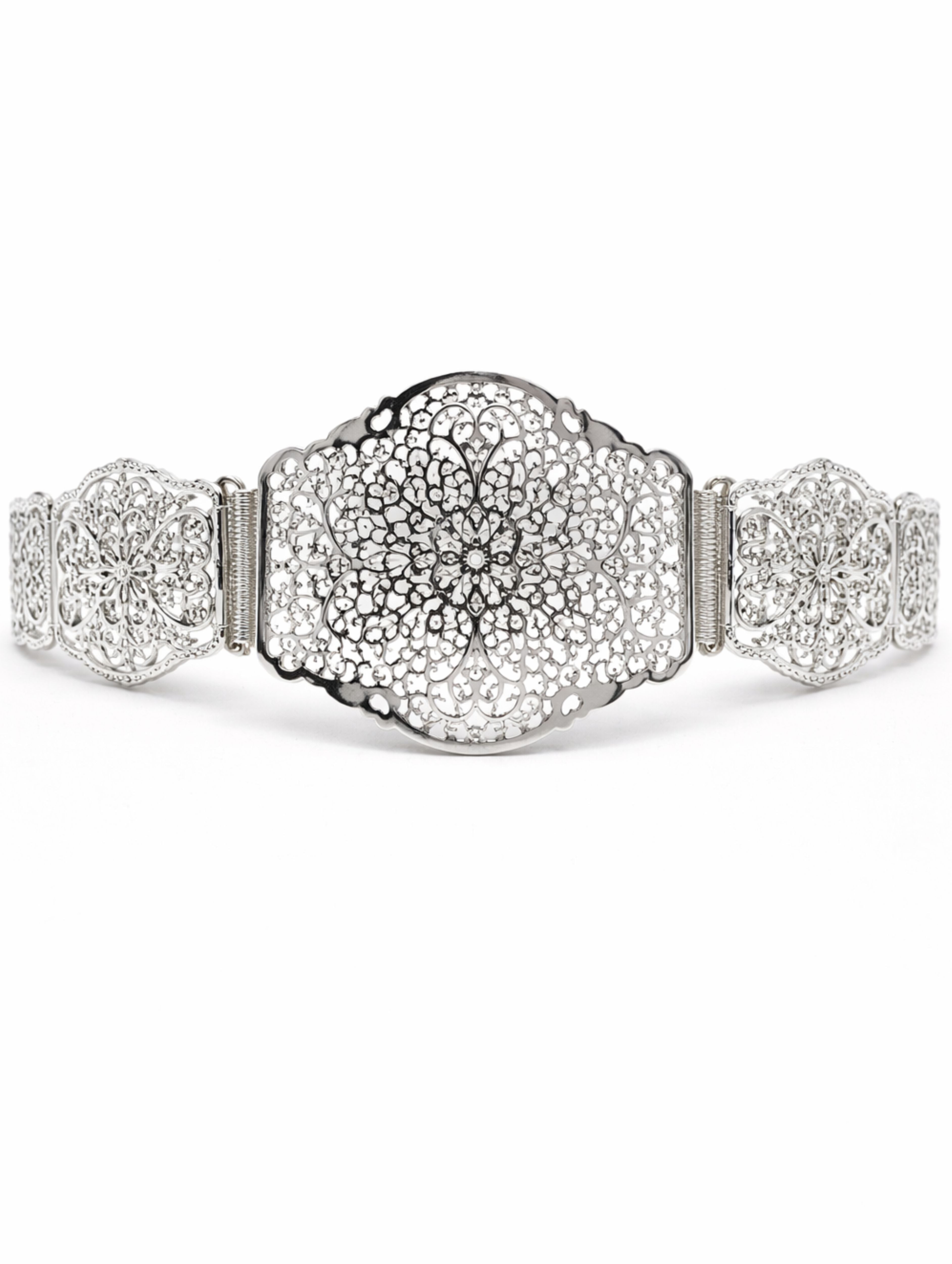 Zilveren Marokkaanse mdamma riem zonder stenen