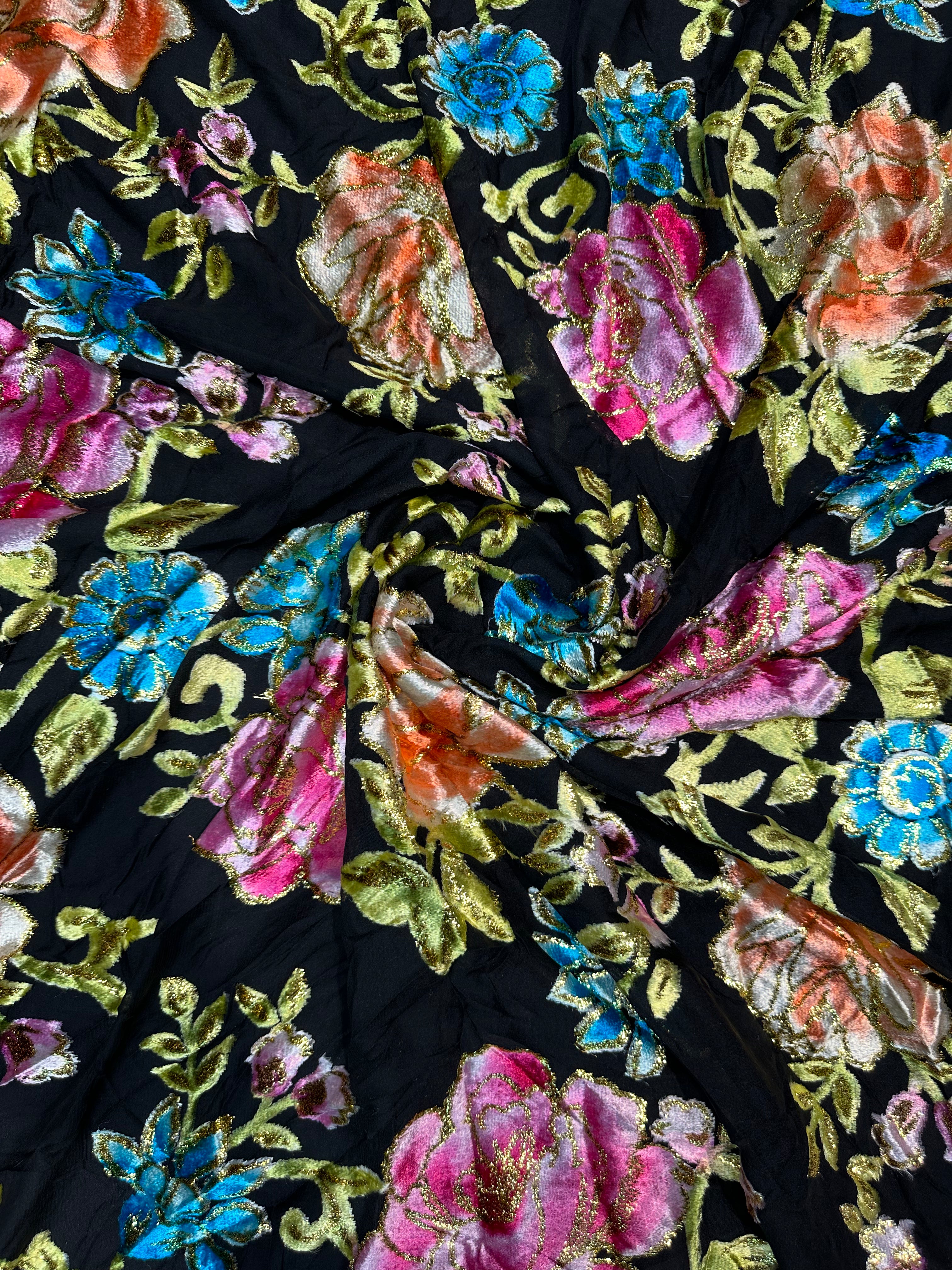Silk velvet tlija fabric