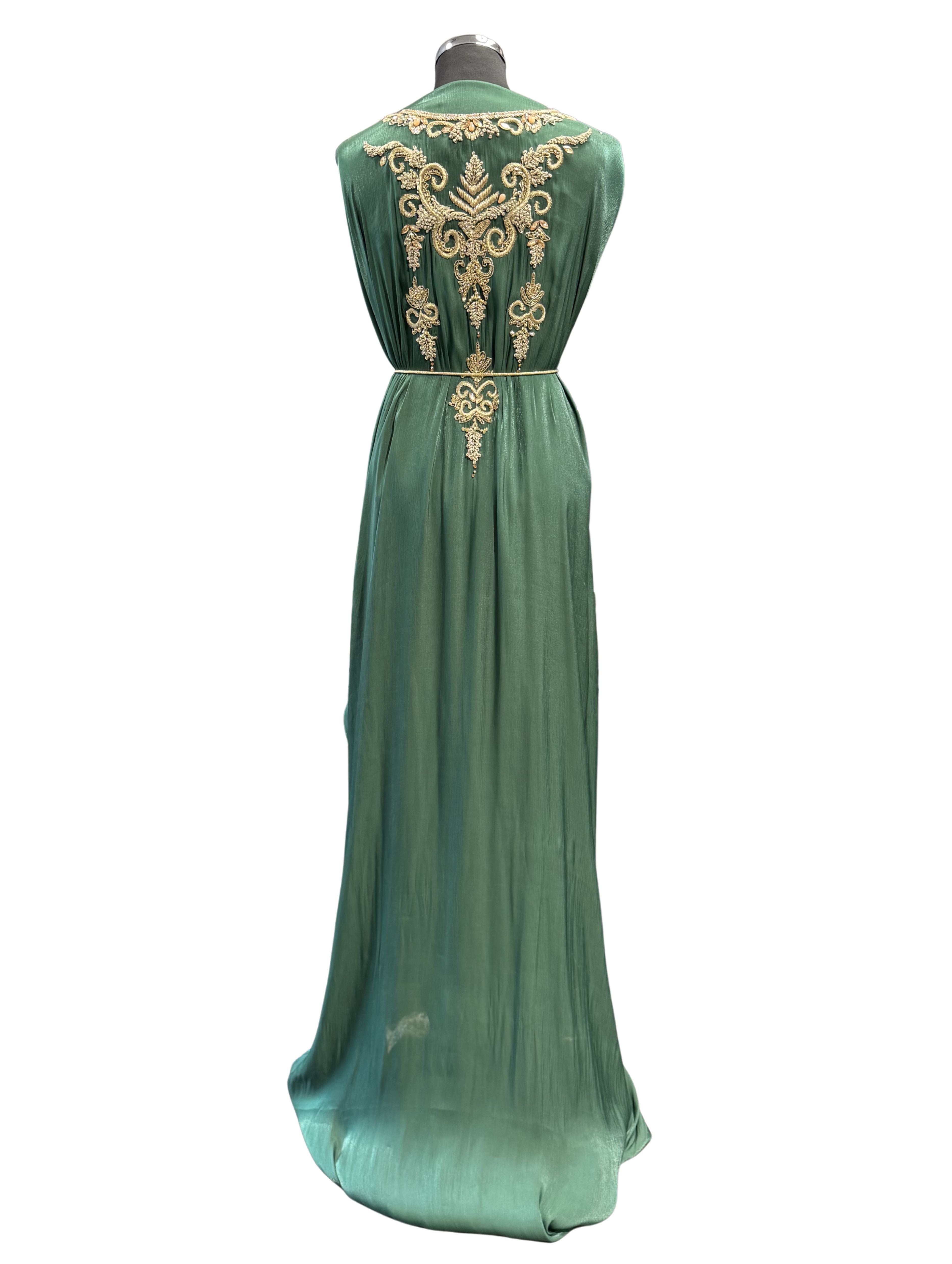 قماش قفطان أخضر داكن