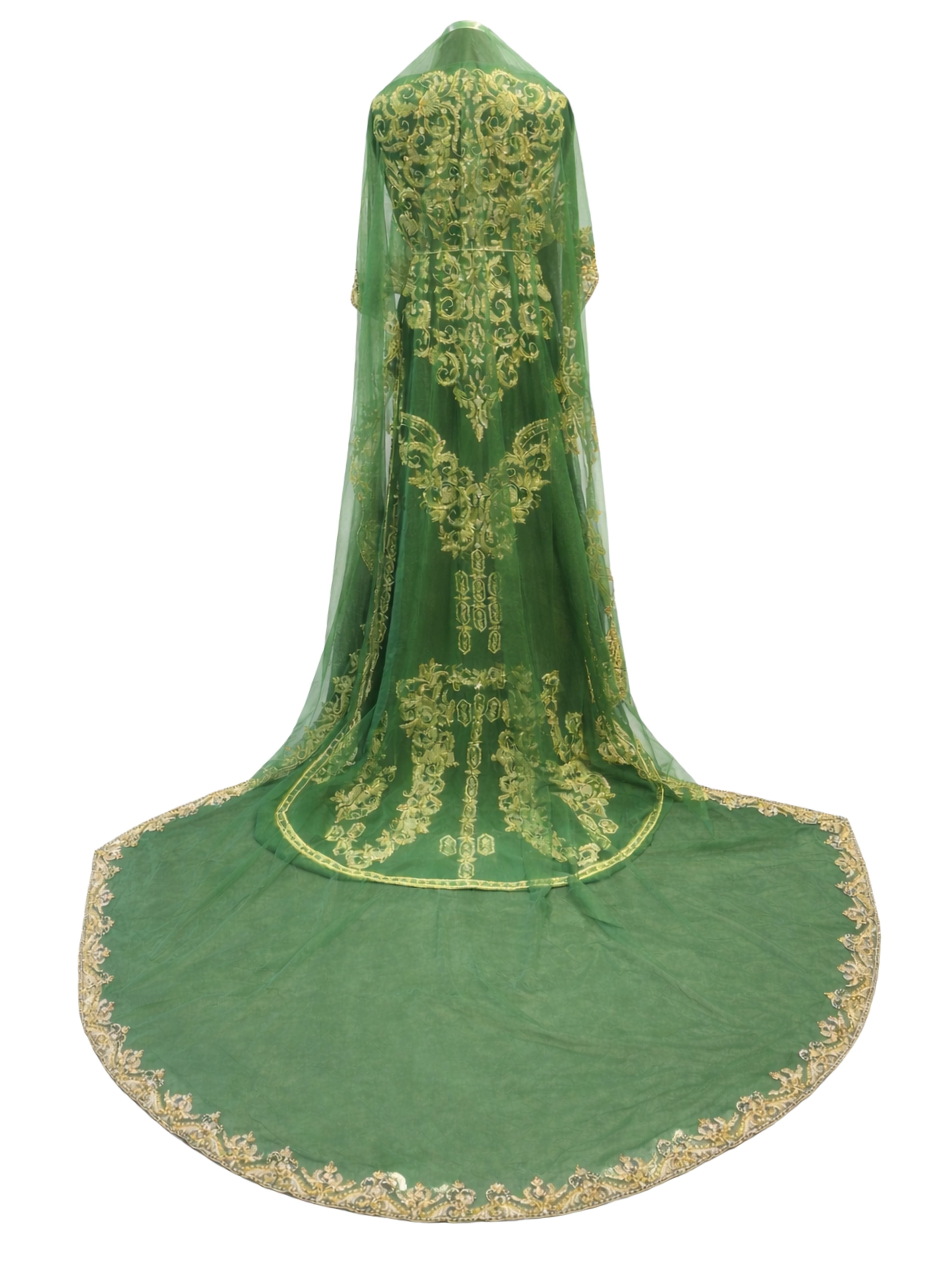 Tissu de mariée vert foncé