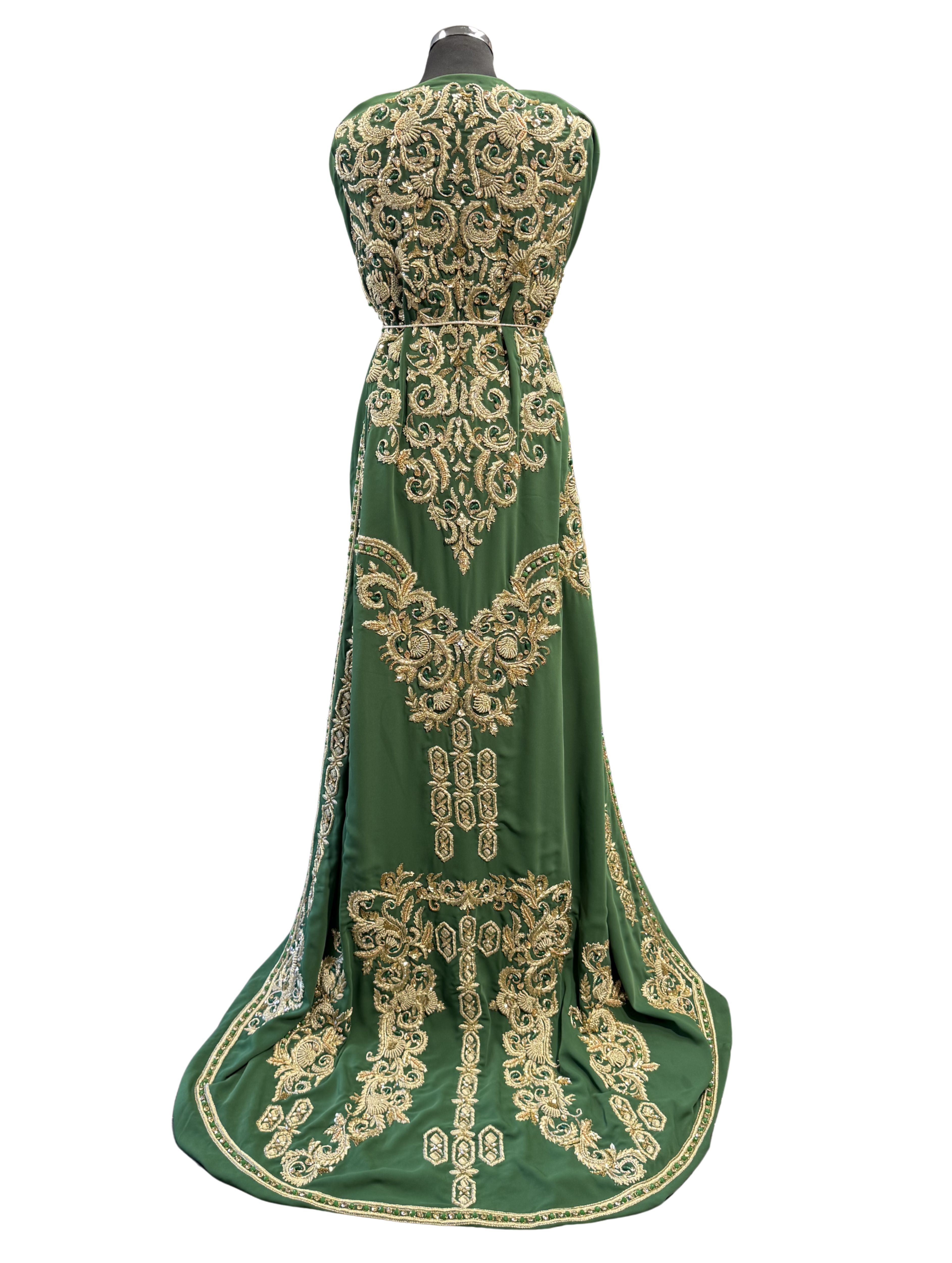 Tissu de mariée vert foncé