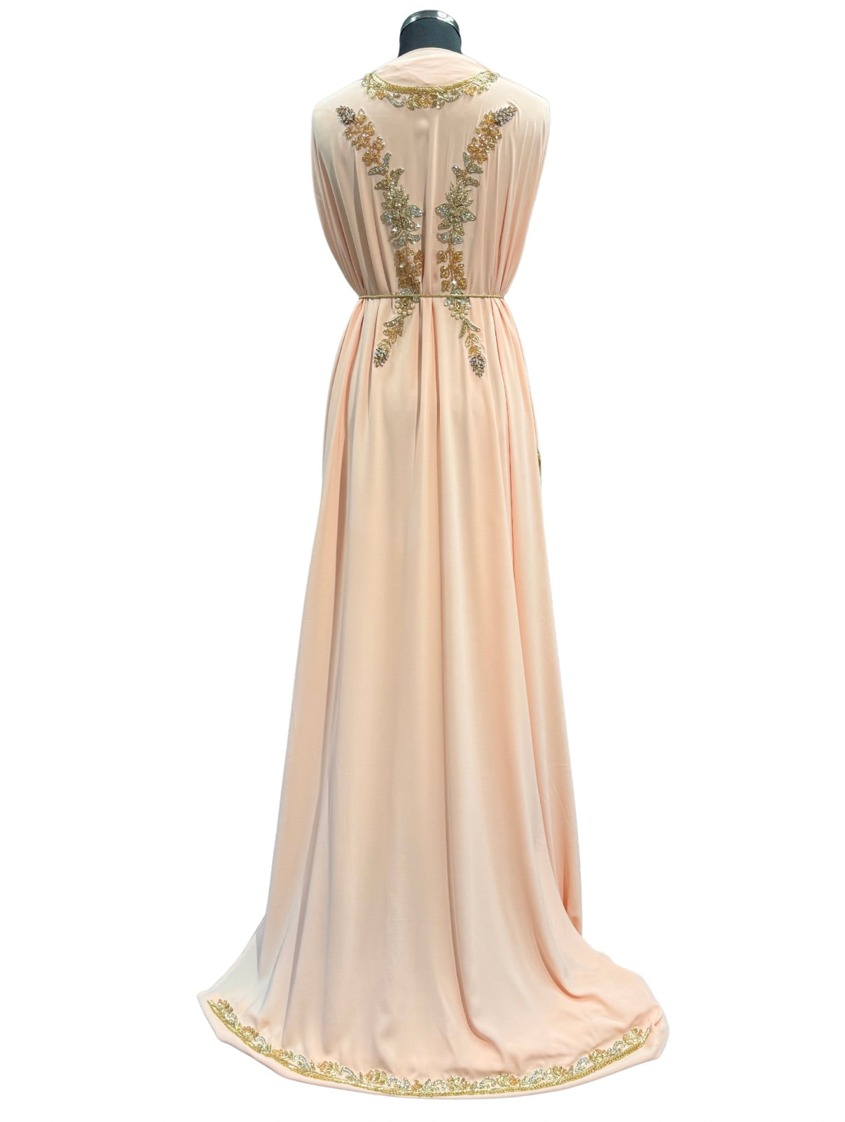 Takshita stof in zalm met bewerkte bovenstof en onderstof.