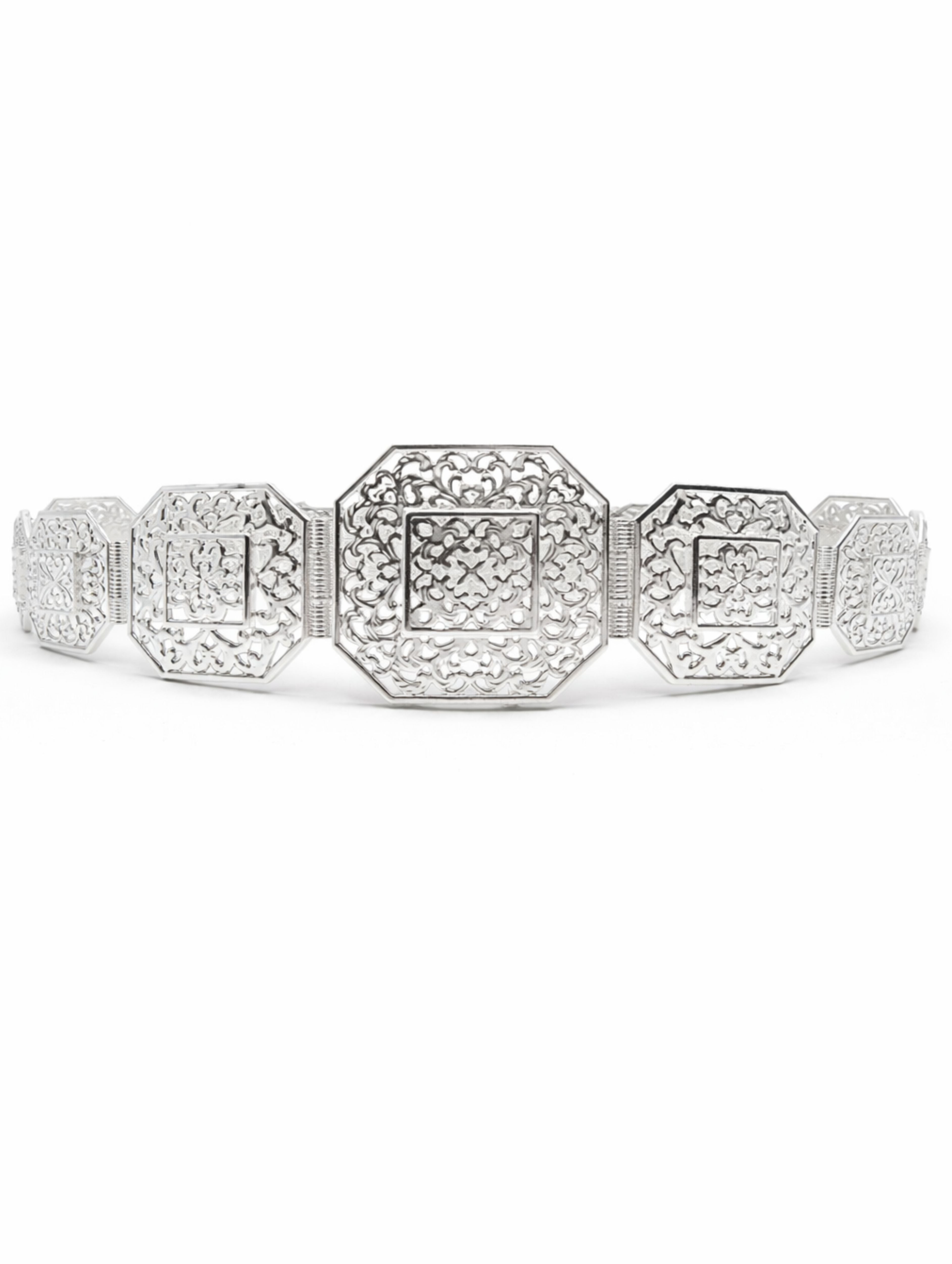 Elegante zilveren Marokkaanse riem zonder stenen